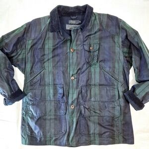 Polo By Ralph Lauren Black Watch Plaid Oil Cloth Hunting Jacket